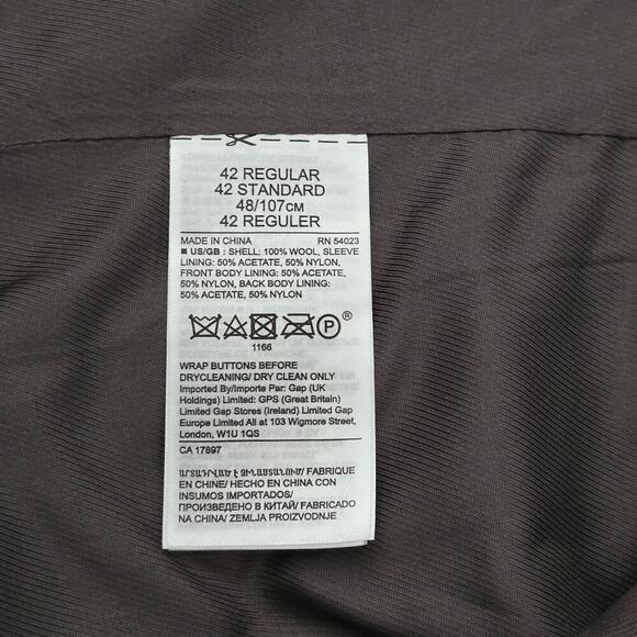 Men’s Wool Sport Blazer Coat Gray Plaid Sz 42 Slim Office Preppy Business Casual - Picture 6 of 8